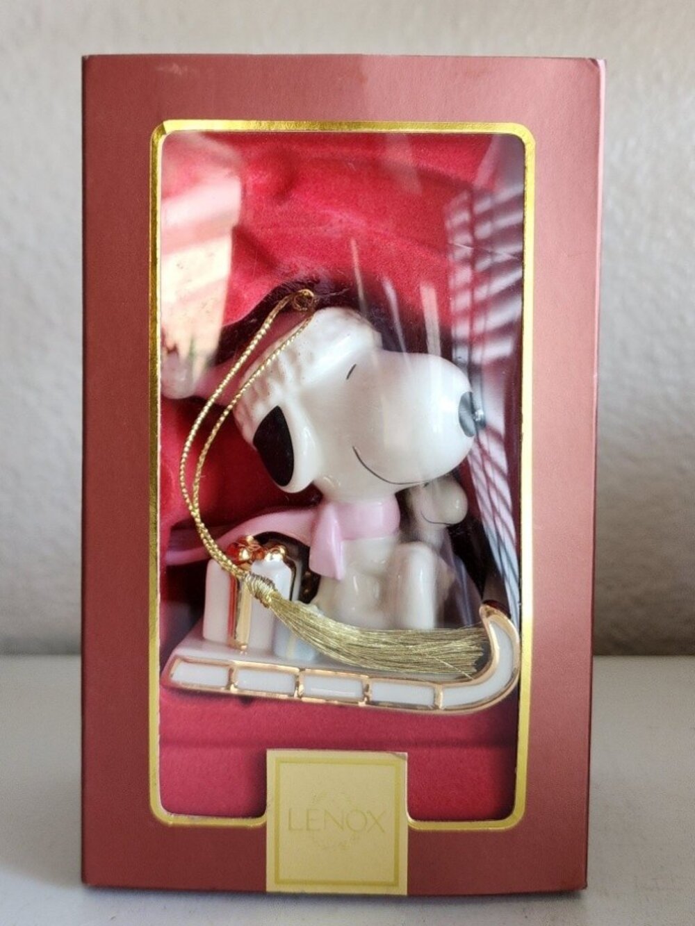 NEW LENOX Peanuts SNOOPY's SLEDDING ADVENTURE Ornament NIB